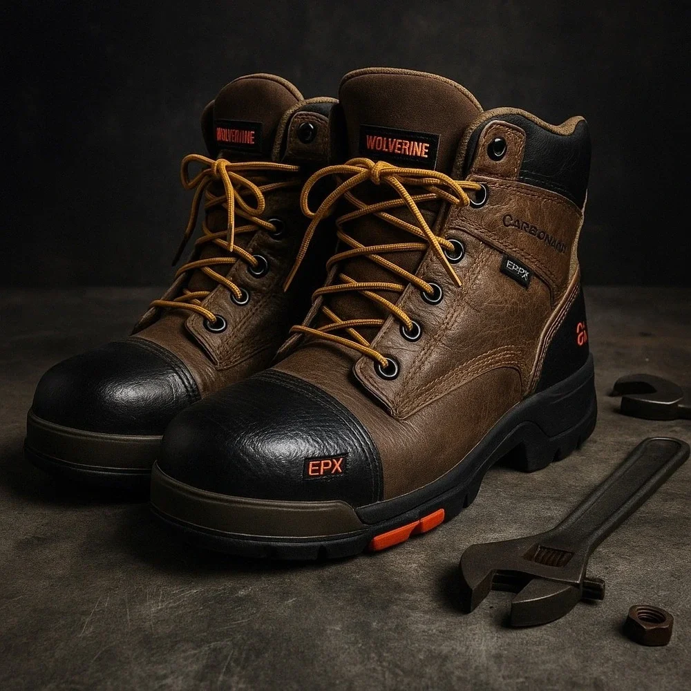 Wolverine EPX Brown Leather CarbonMAX Safety Toe‎ Work Boots Men's 11M ASTM EH